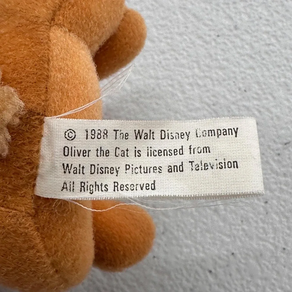 Vintage 1988 Disney Oliver The Cat McDonalds Plush Simon Marketing‎ Ornament Toy